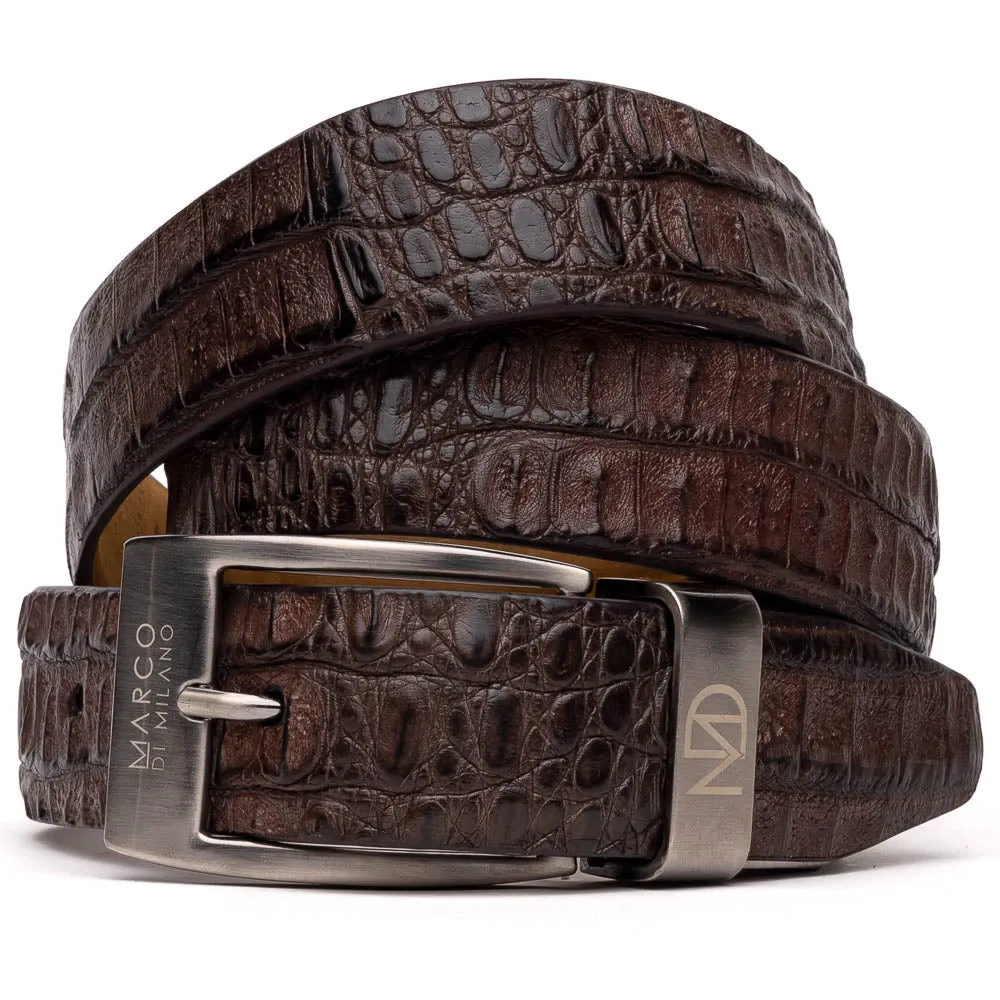 Marco Di Milano EST 100 Crocodile Belt in Brown