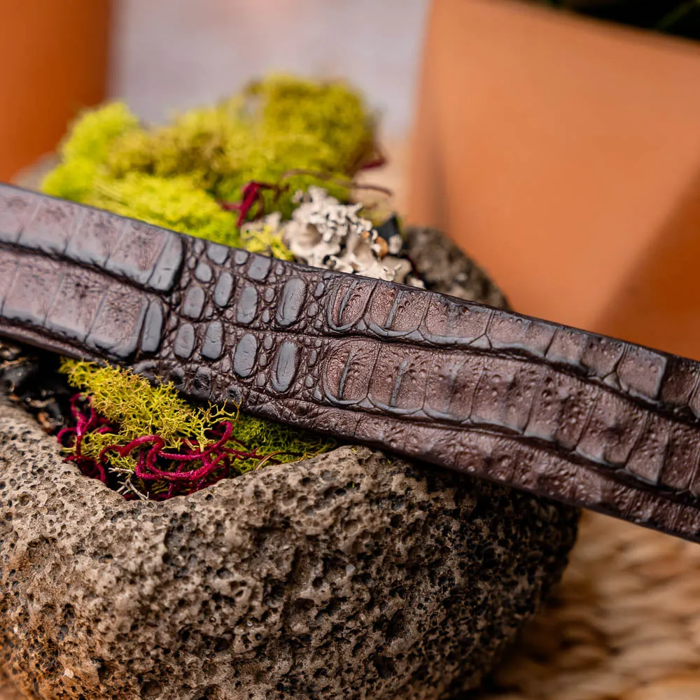 Marco Di Milano EST 100 Crocodile Belt in Brown