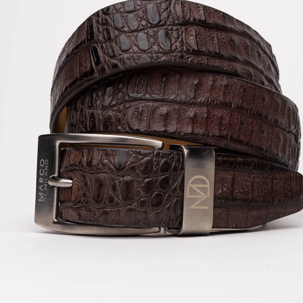 Marco Di Milano EST 100 Crocodile Belt in Brown