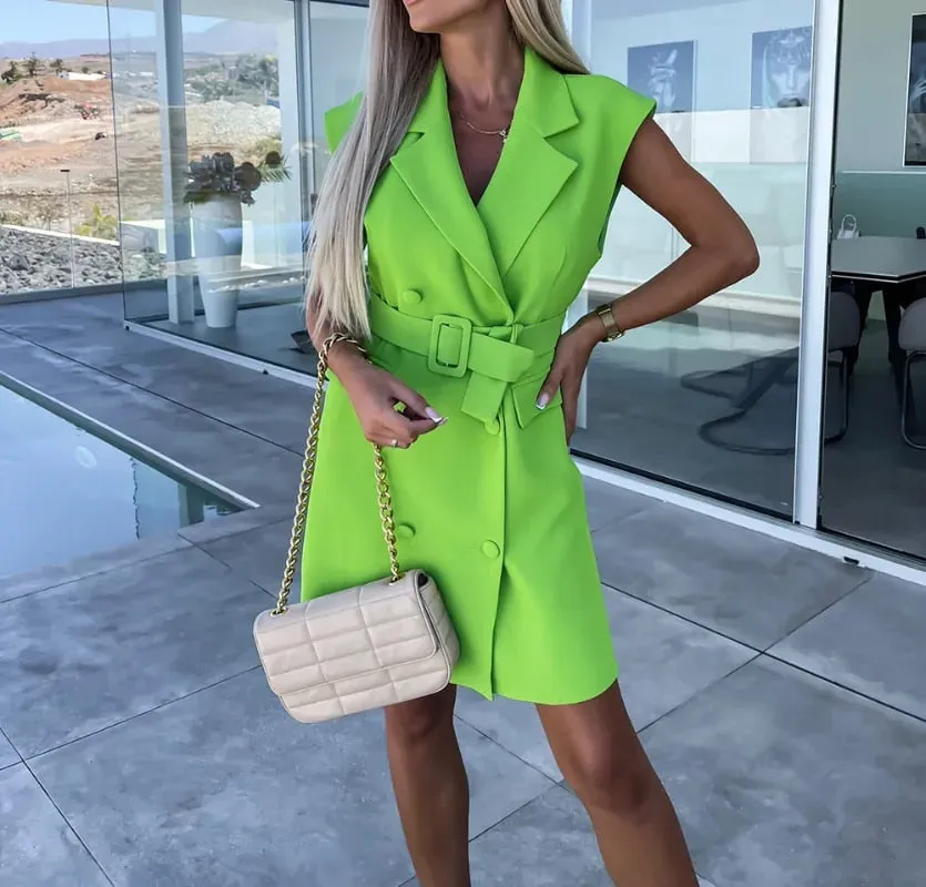 Marina® | Formal sleeveless blazer dress