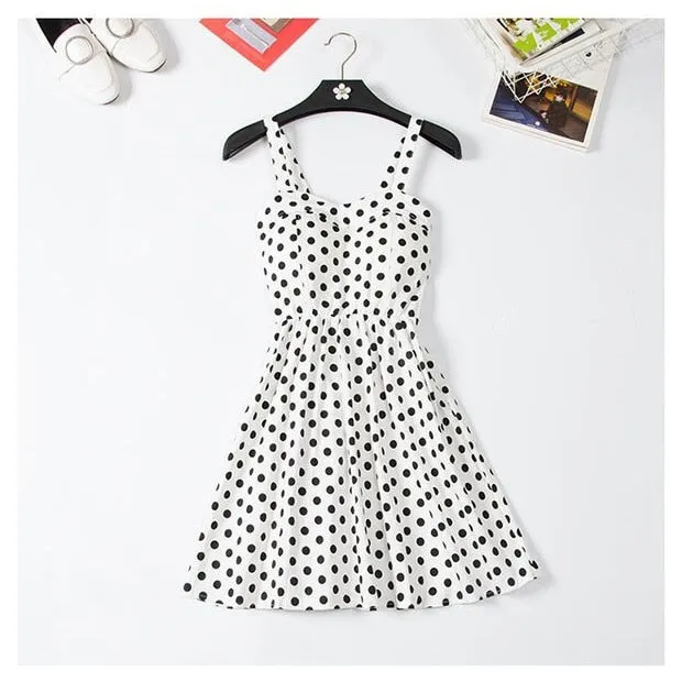 Marwin  Off shoulder ruffle Dot women's dress
