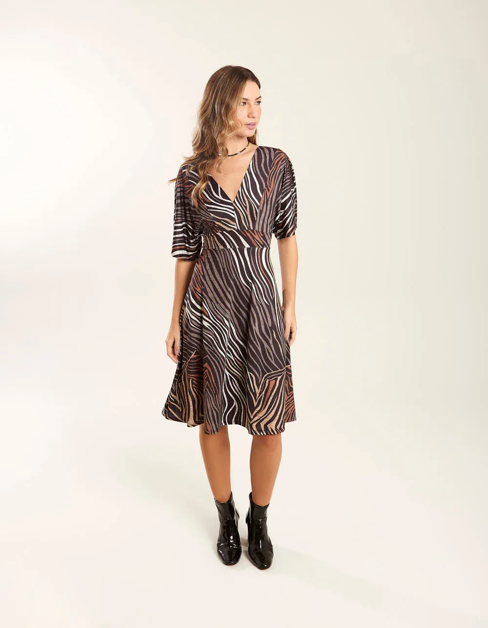 Matte Jersey Fit And Flare Dress