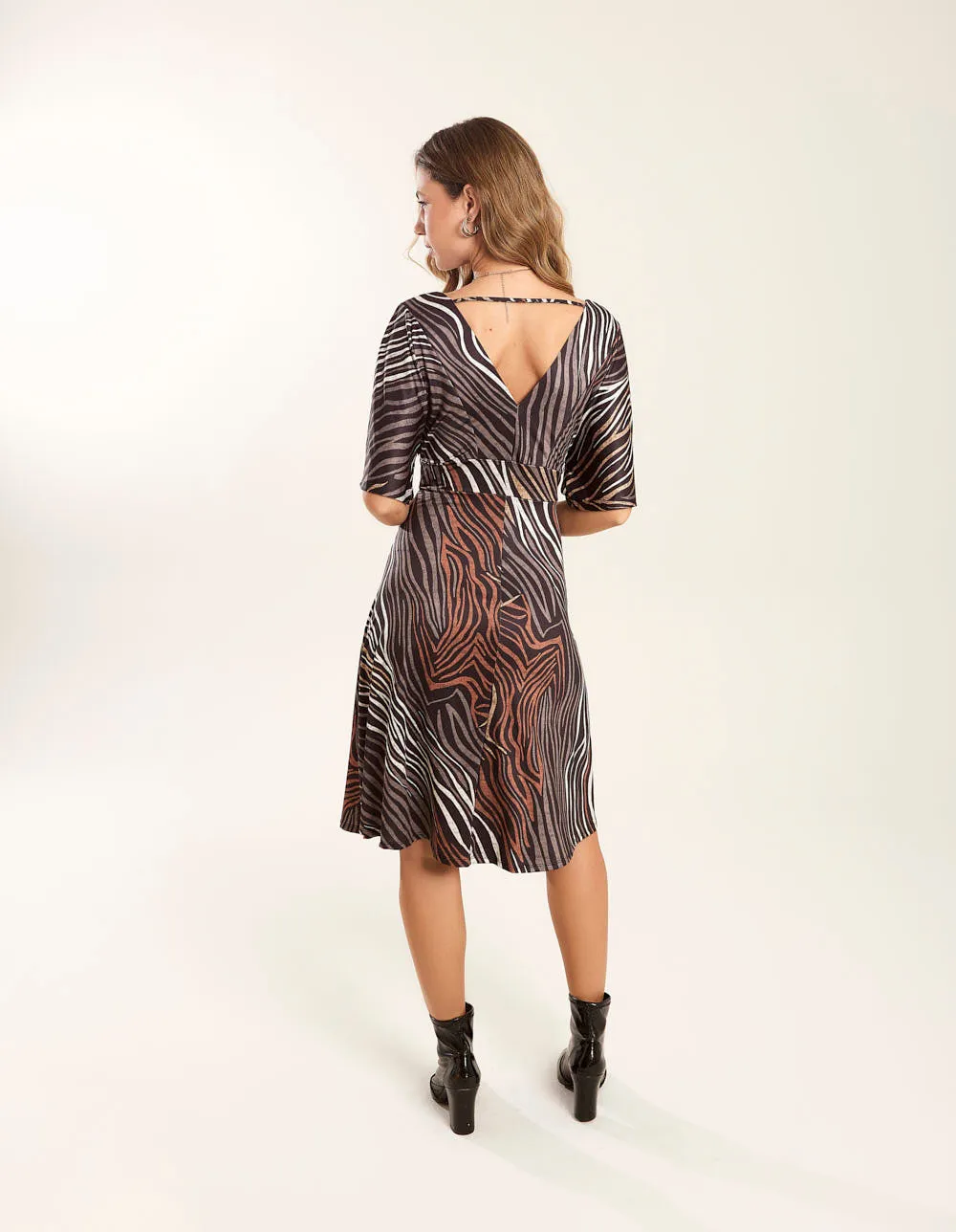 Matte Jersey Fit And Flare Dress