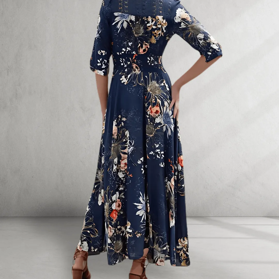 Maxi Dress – Floral Print – Elegant Flowy Fit