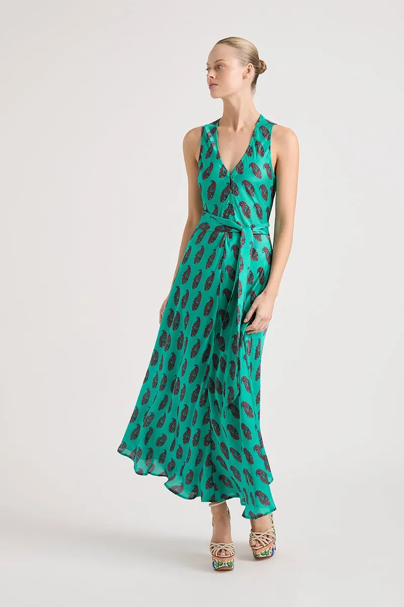 MEL SEAL EMERALD SILK MAXI