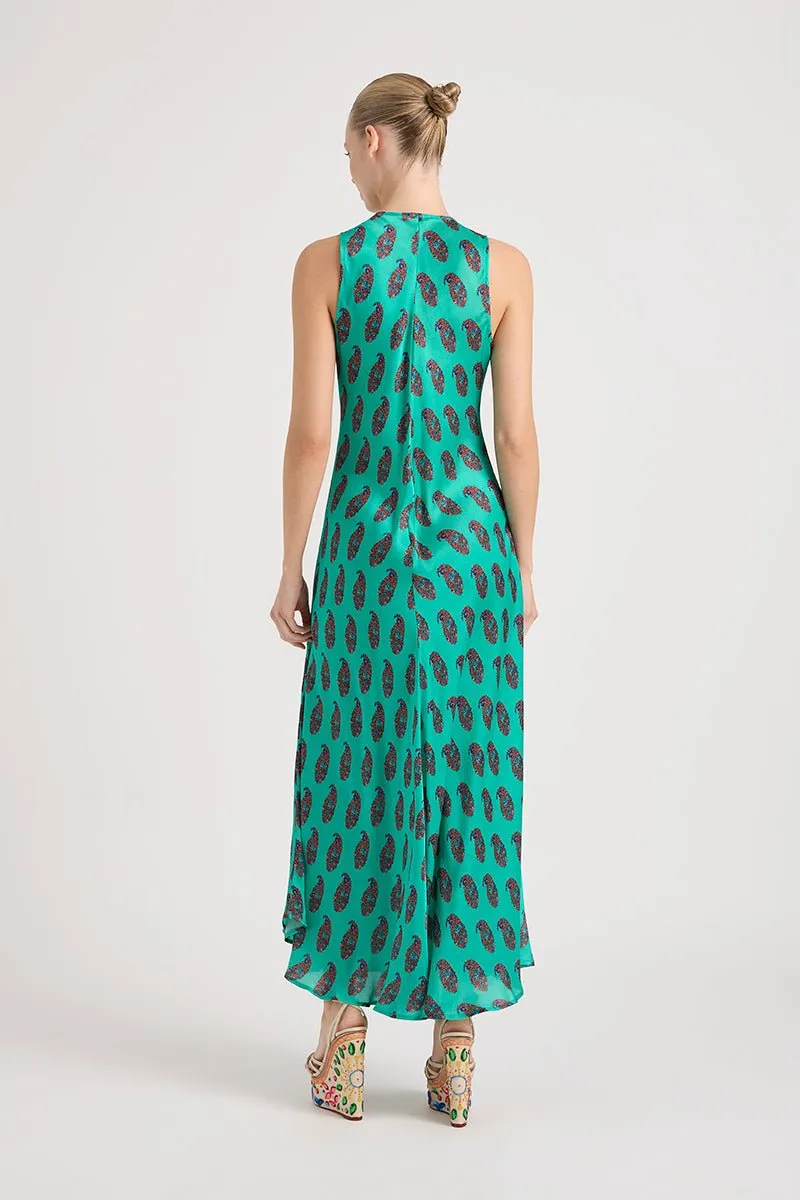 MEL SEAL EMERALD SILK MAXI