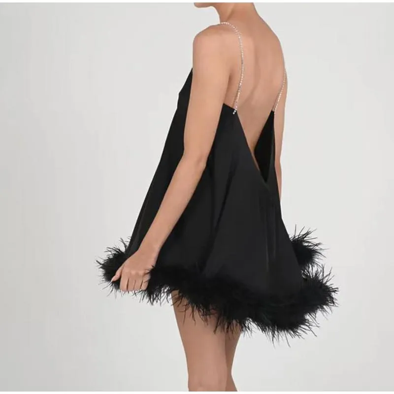 Melissa Sexy Feather Camisole Dress
