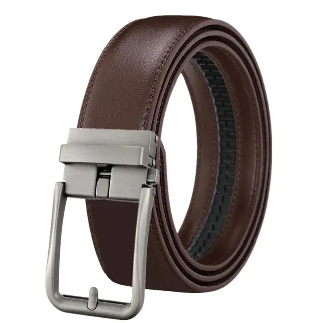 Men's Automatic Hollow Buckle Leather Belt