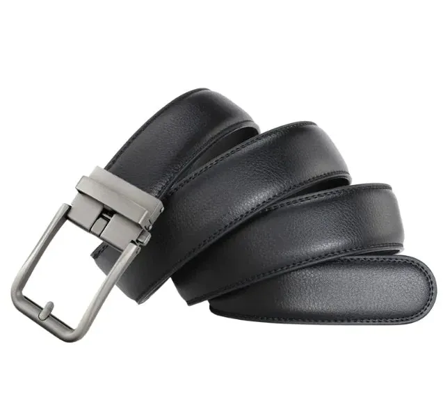 Men's Automatic Hollow Buckle Leather Belt