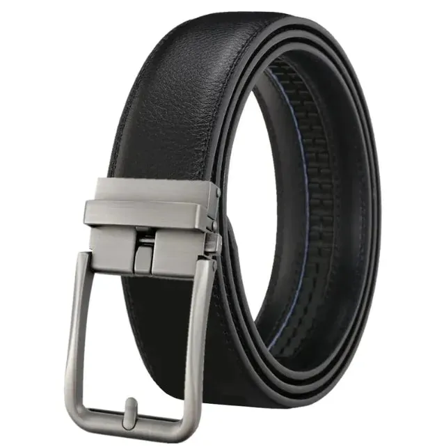 Men's Automatic Hollow Buckle Leather Belt