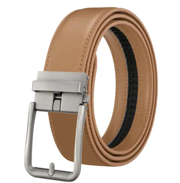 Men's Automatic Hollow Buckle Leather Belt