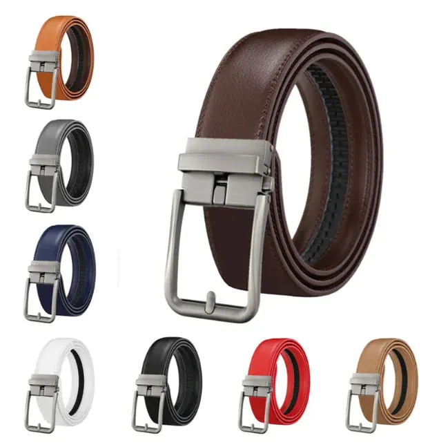 Men's Automatic Hollow Buckle Leather Belt