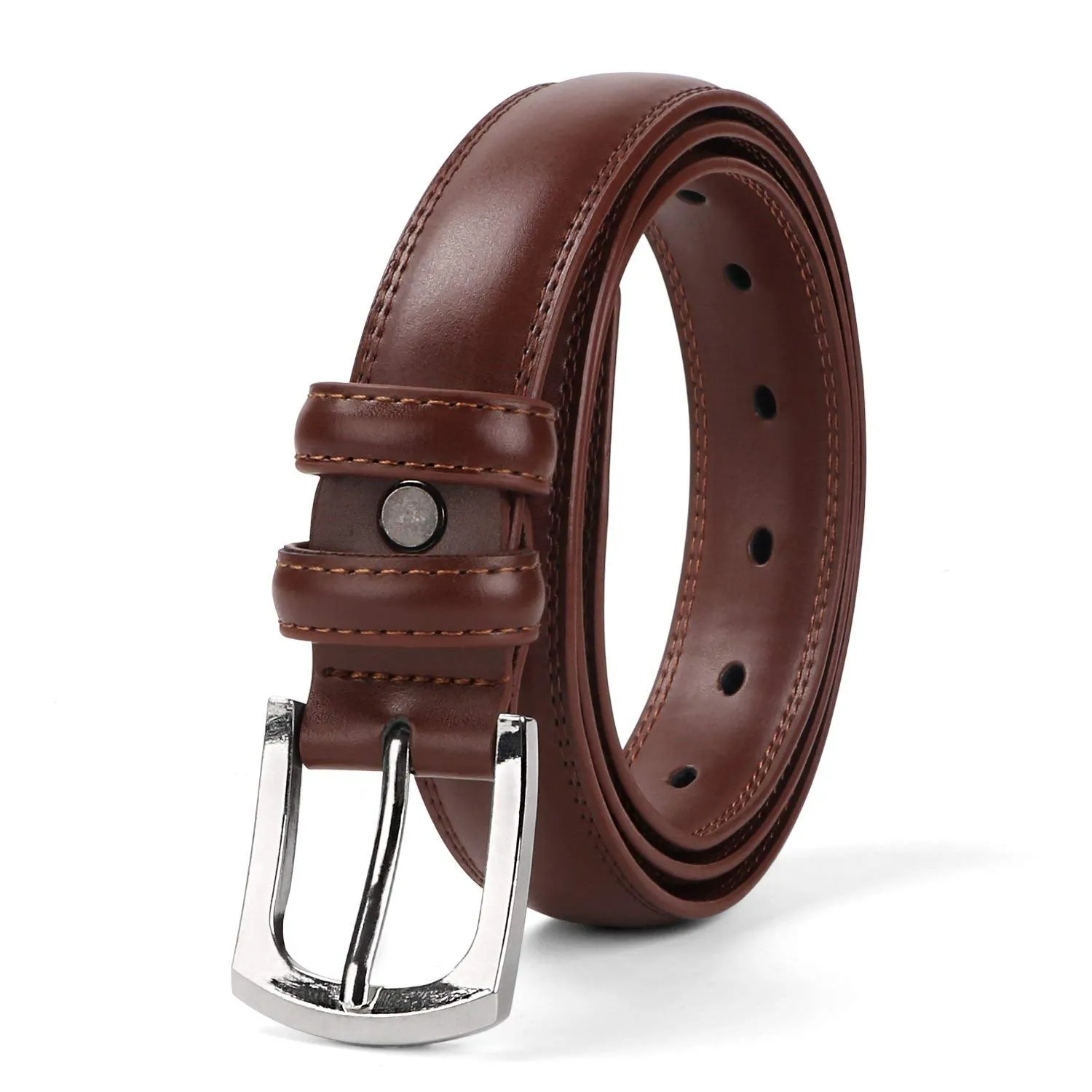 Men's Dress Belt Genuine Leather Black Design Belt with Prong Buckle Elegant Gift Box