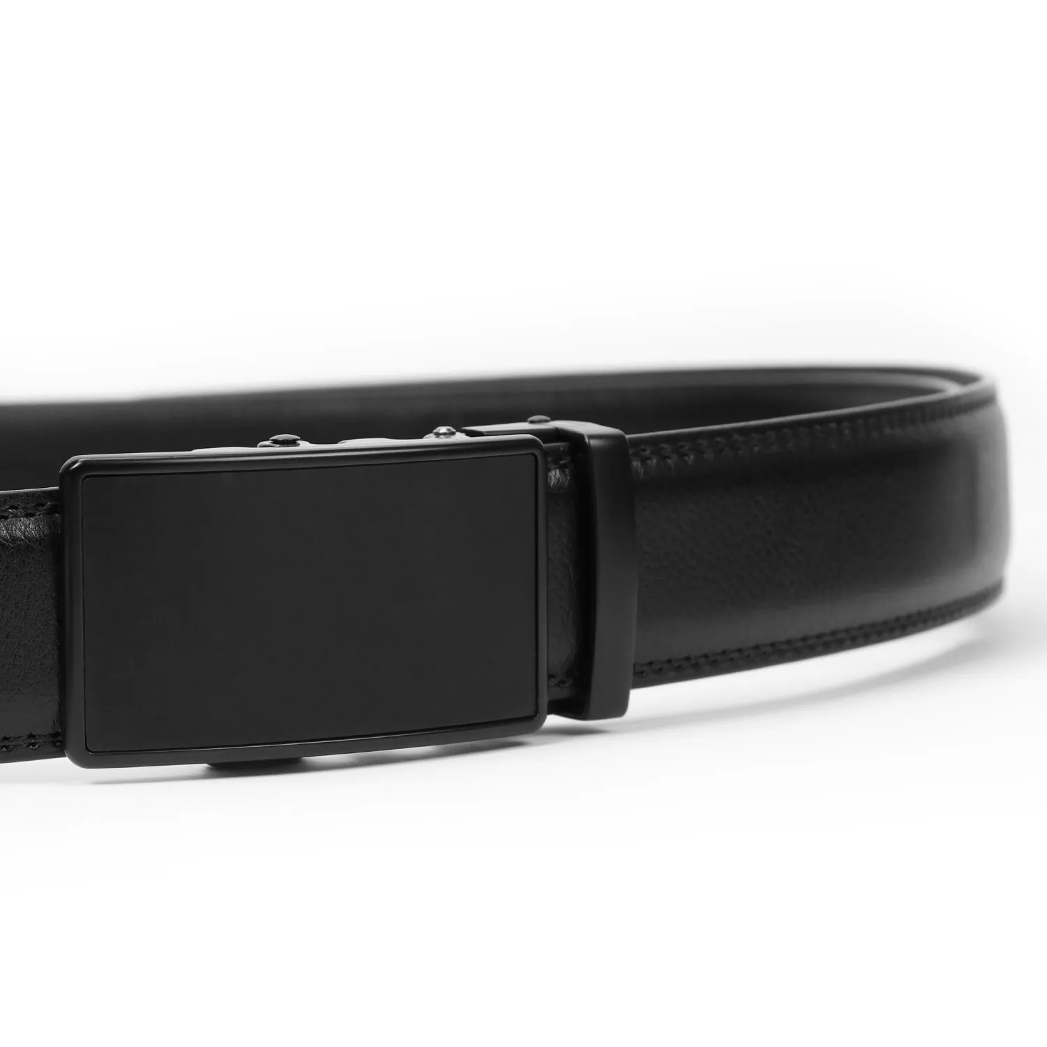 Men's Leather Ratchet Dress Belt with Automatic Buckle in Gift Box by JASGOOD