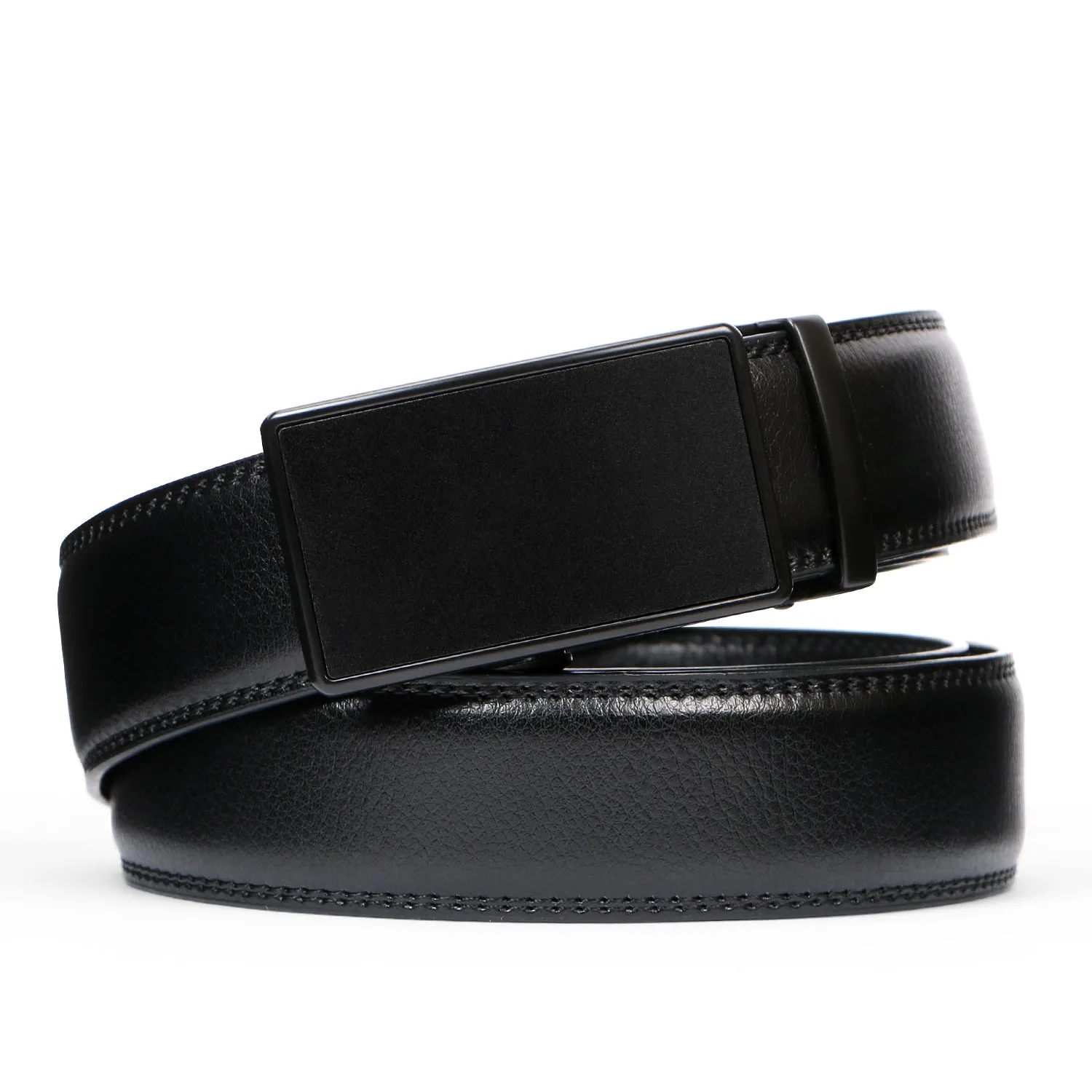 Men's Leather Ratchet Dress Belt with Automatic Buckle in Gift Box by JASGOOD