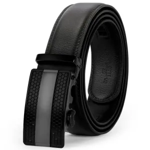 Men's Leather Ratchet Dress Belt with Automatic Buckle in Gift Box