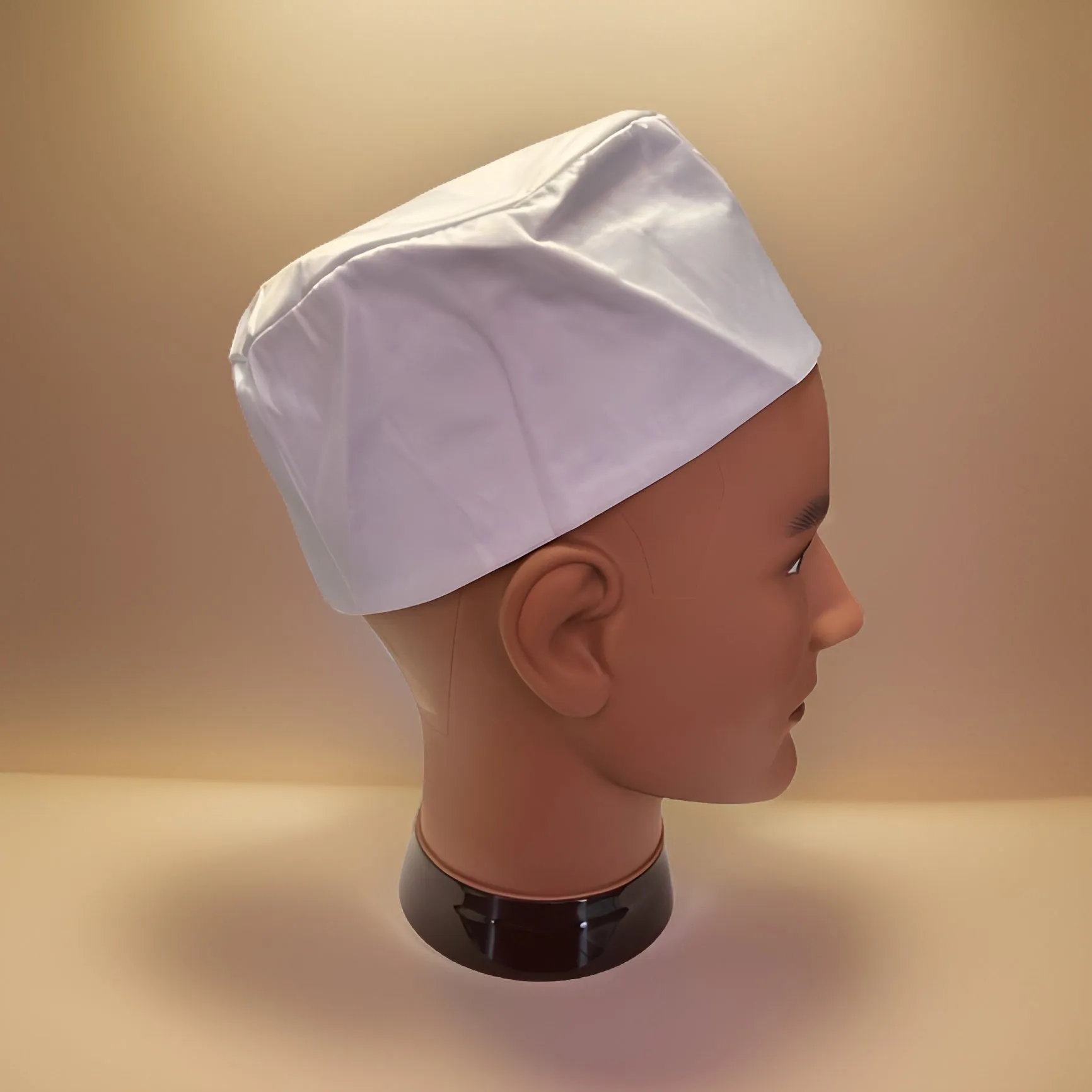 Men's Solid Color White Kufi Hat