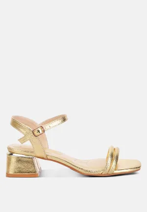 Metallic Strap Block Heels By RAG