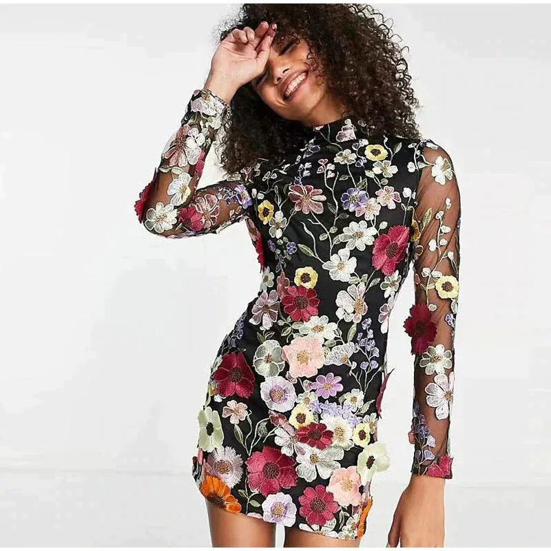 Mildred® | Floral Embroidery Cocktail Dress