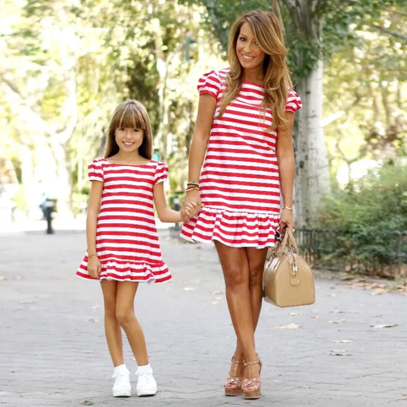 Mommy & Me  striped Dresses