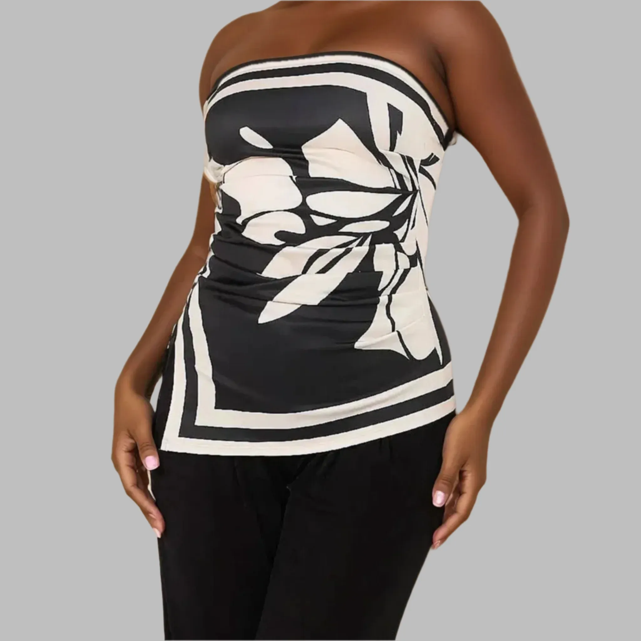 Monochrome Muse Scarf Top