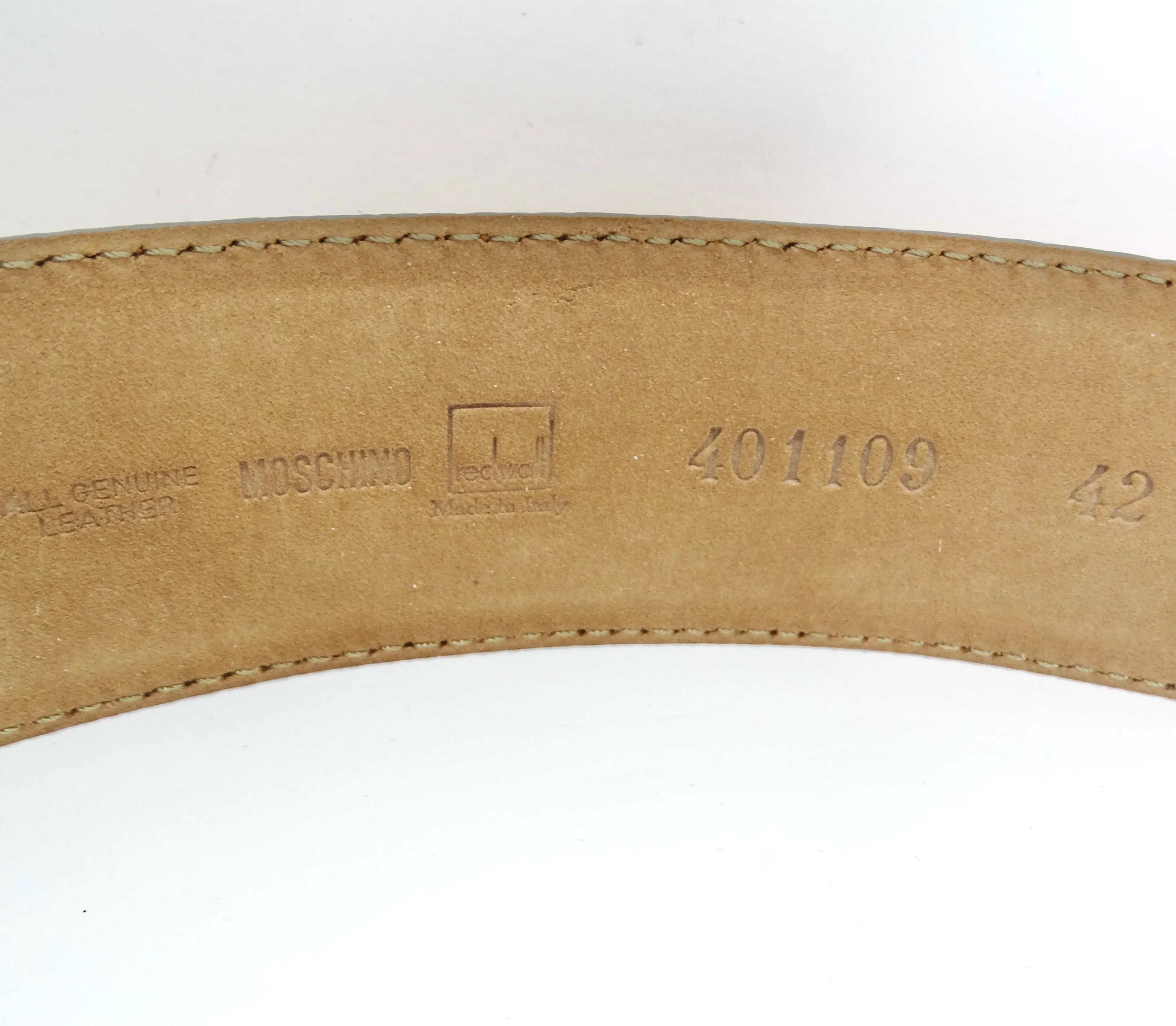 Moschino Vintage Brown Leather Key Lock Belt