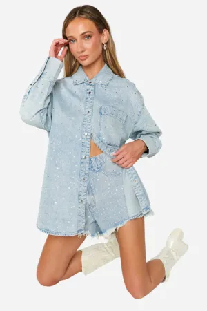 {Mumu} Scottsdale Shorts - Embellished Light Indigo
