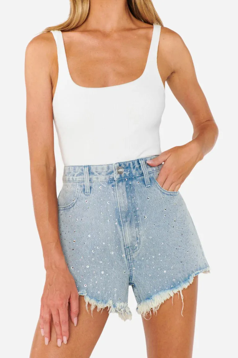 {Mumu} Scottsdale Shorts - Embellished Light Indigo