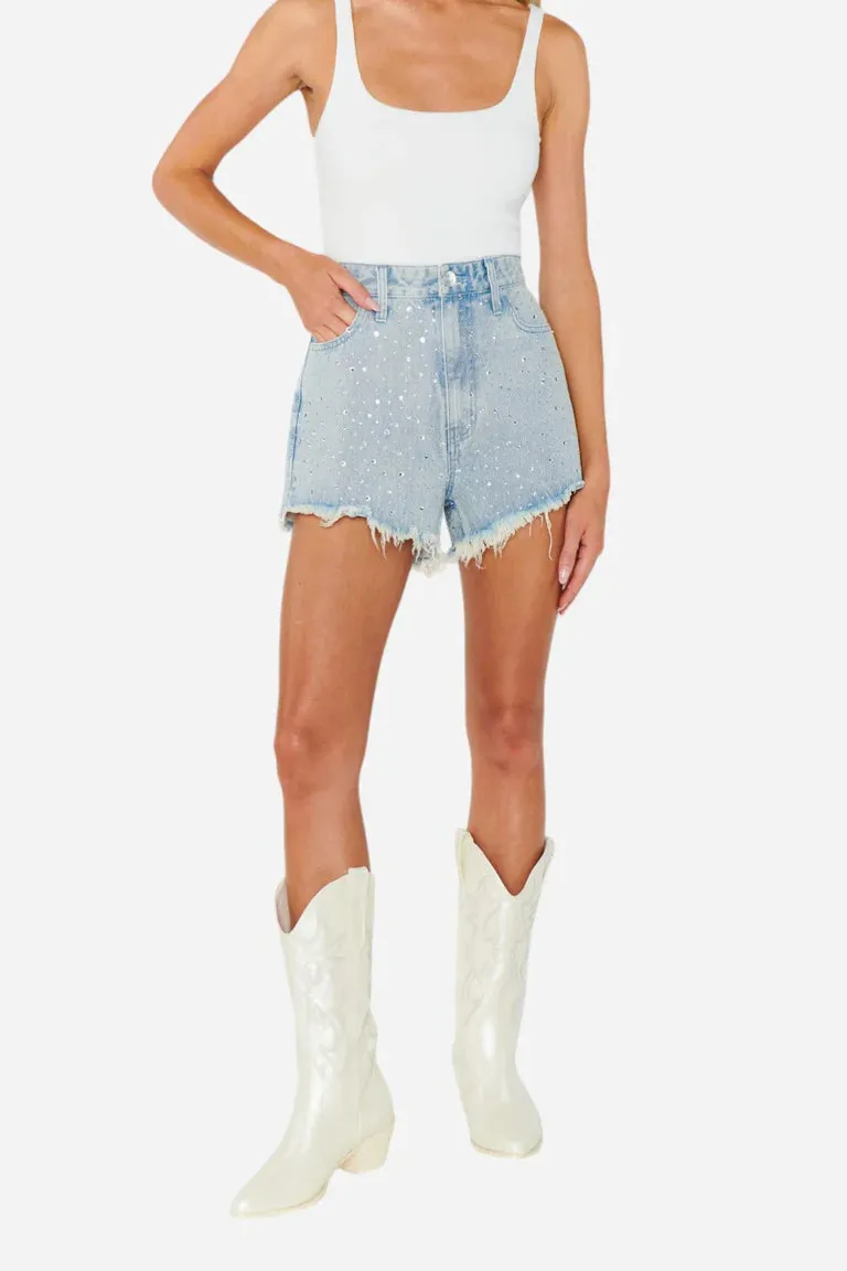 {Mumu} Scottsdale Shorts - Embellished Light Indigo