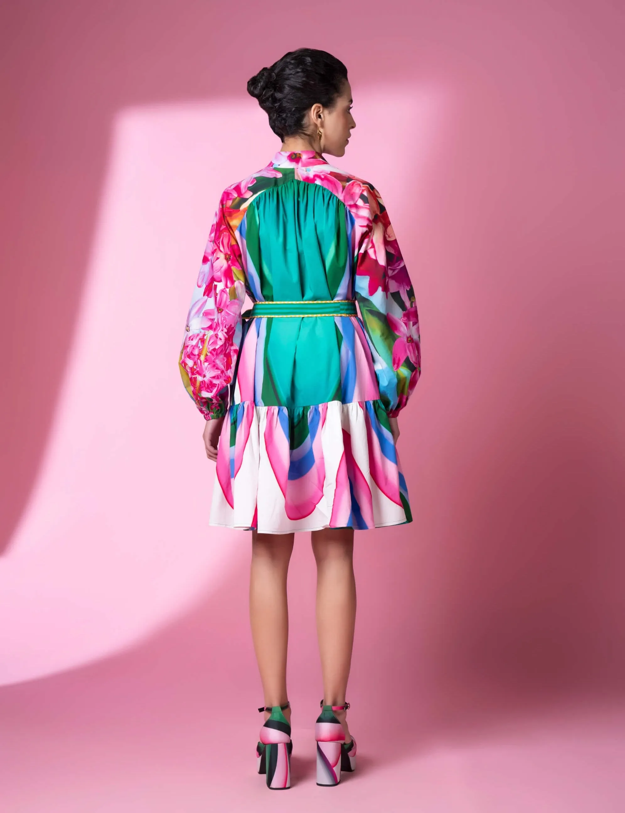Murano glass art gathered dress