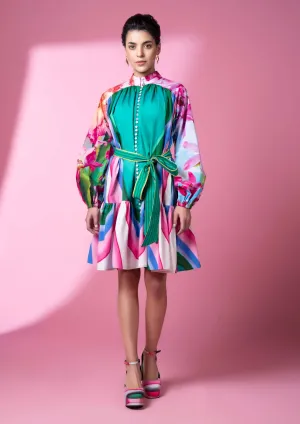Murano glass art gathered dress
