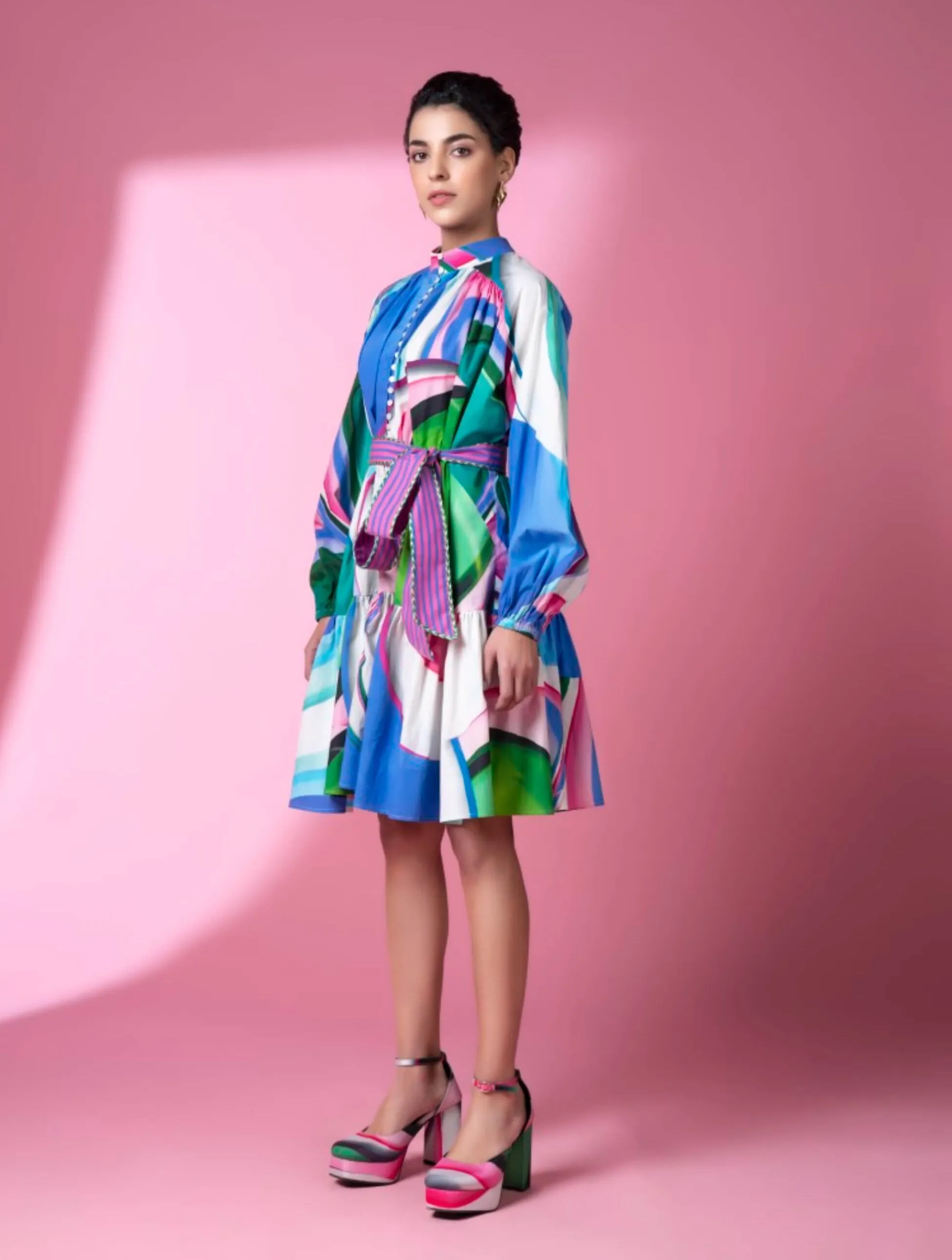 Murano glass art gathered dress