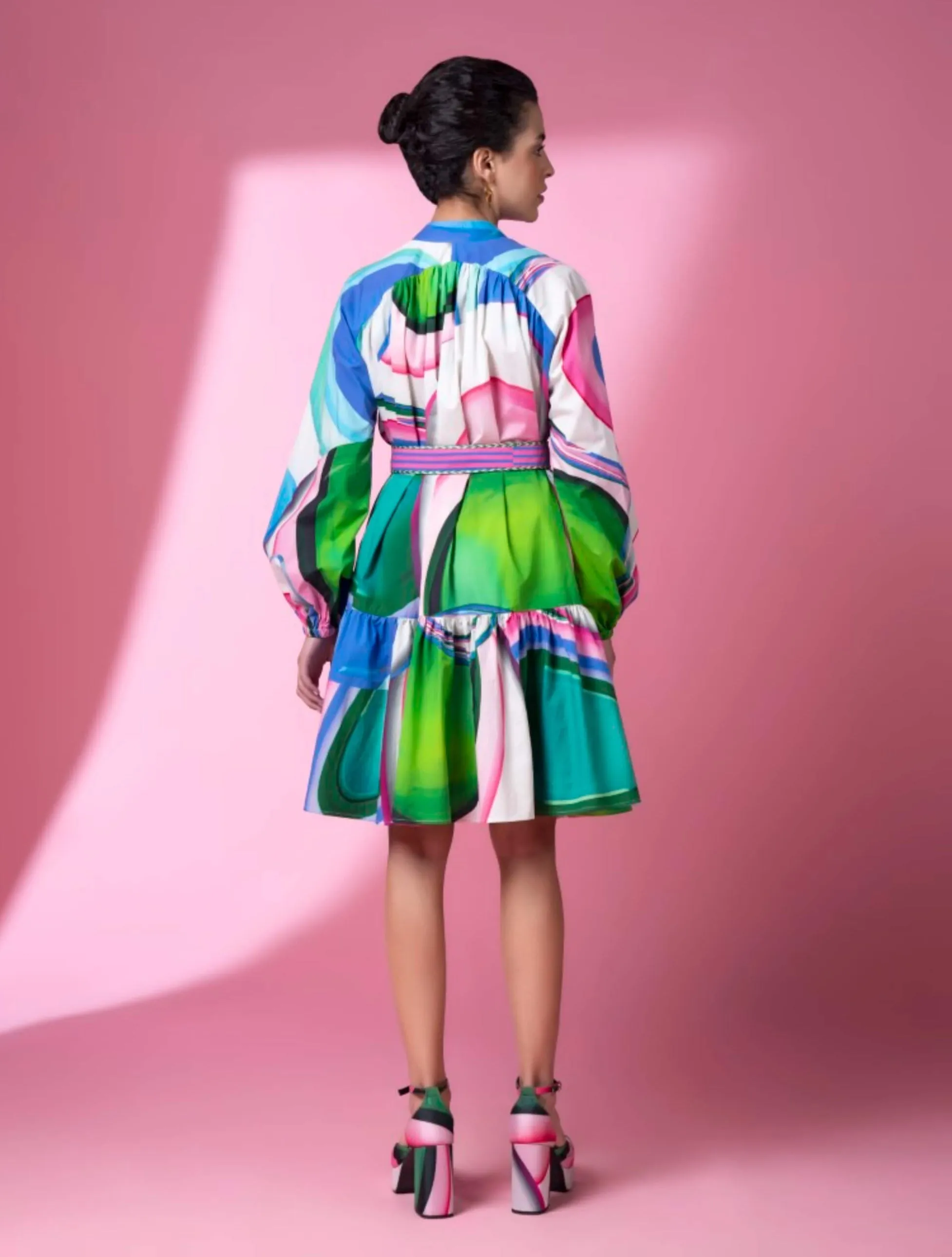 Murano glass art gathered dress