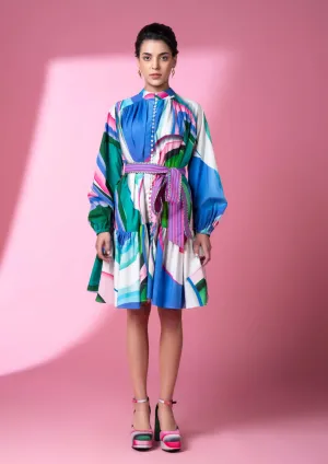 Murano glass art gathered dress