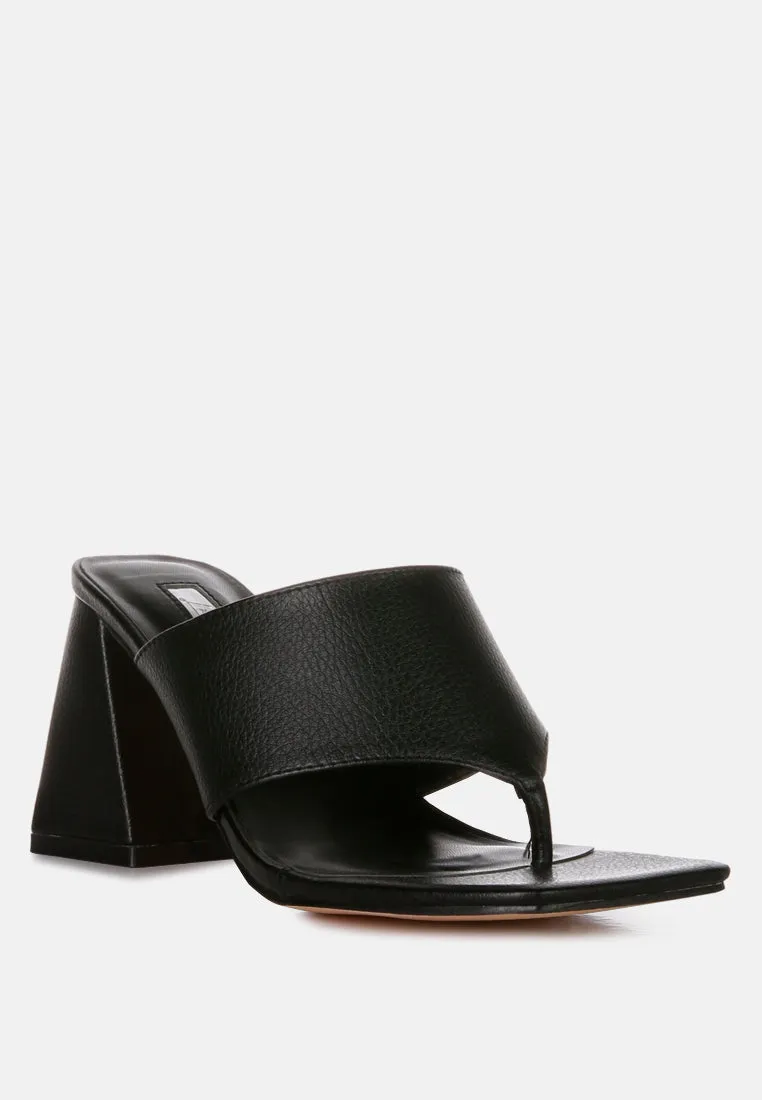 Muse Me Triangular Block Heel Thong Sandals By Ruw