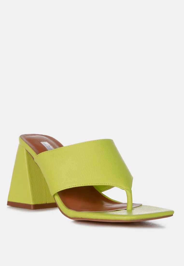 Muse Me Triangular Block Heel Thong Sandals By Ruw