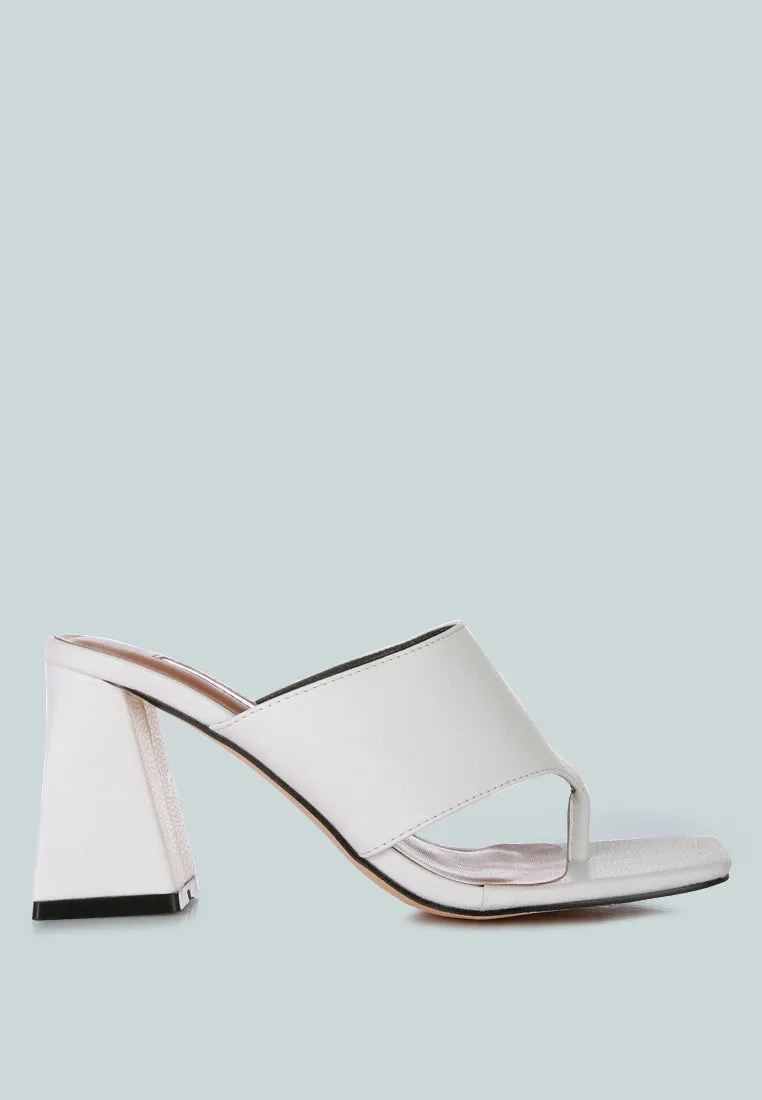 Muse Me Triangular Block Heel Thong Sandals By Ruw
