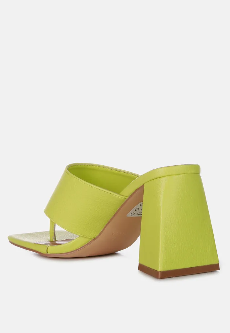 Muse Me Triangular Block Heel Thong Sandals By Ruw