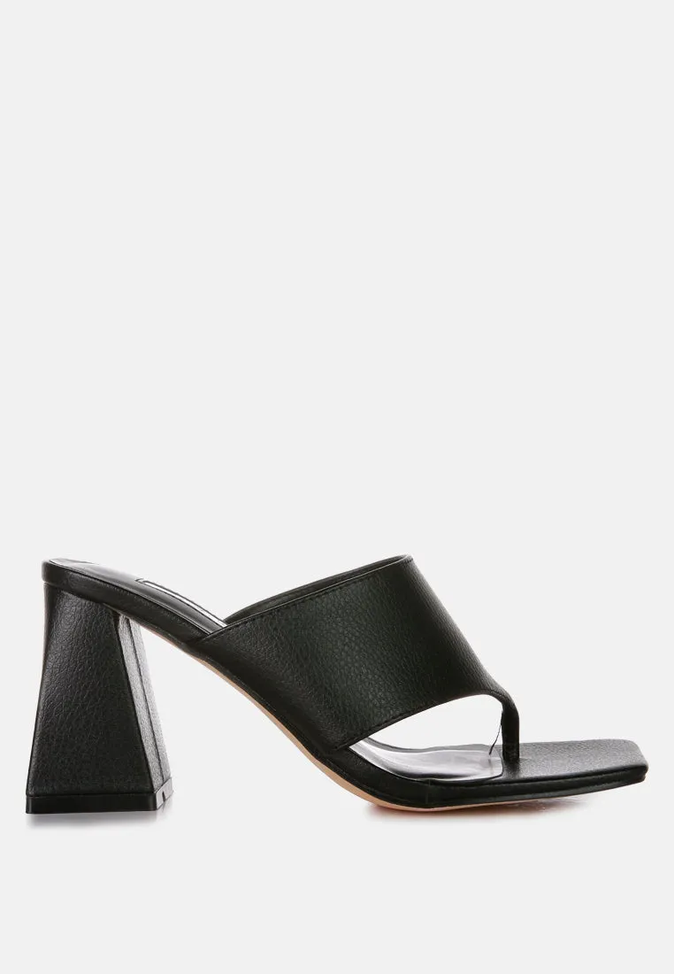 Muse Me Triangular Block Heel Thong Sandals By Ruw