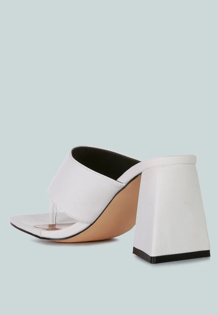 Muse Me Triangular Block Heel Thong Sandals By Ruw