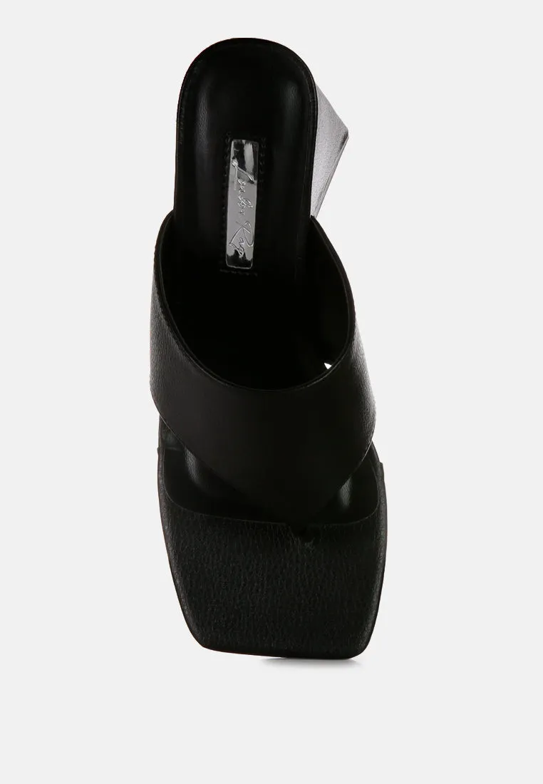 Muse Me Triangular Block Heel Thong Sandals By Ruw