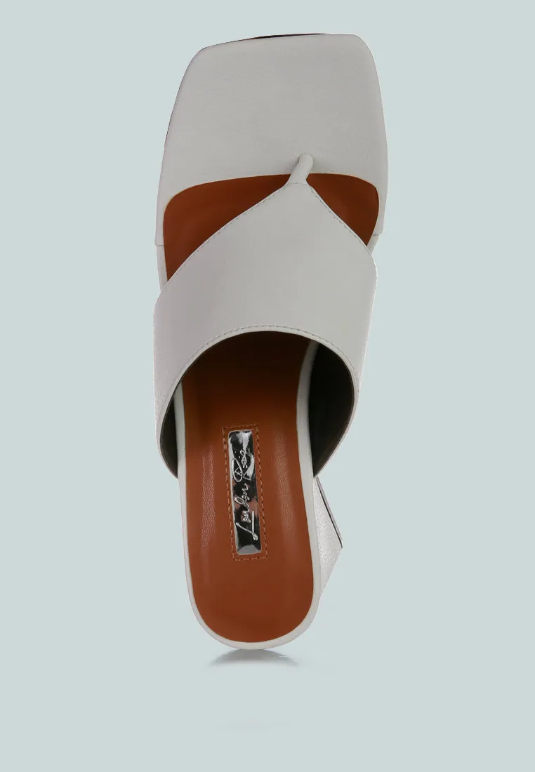 Muse Me Triangular Block Heel Thong Sandals By Ruw