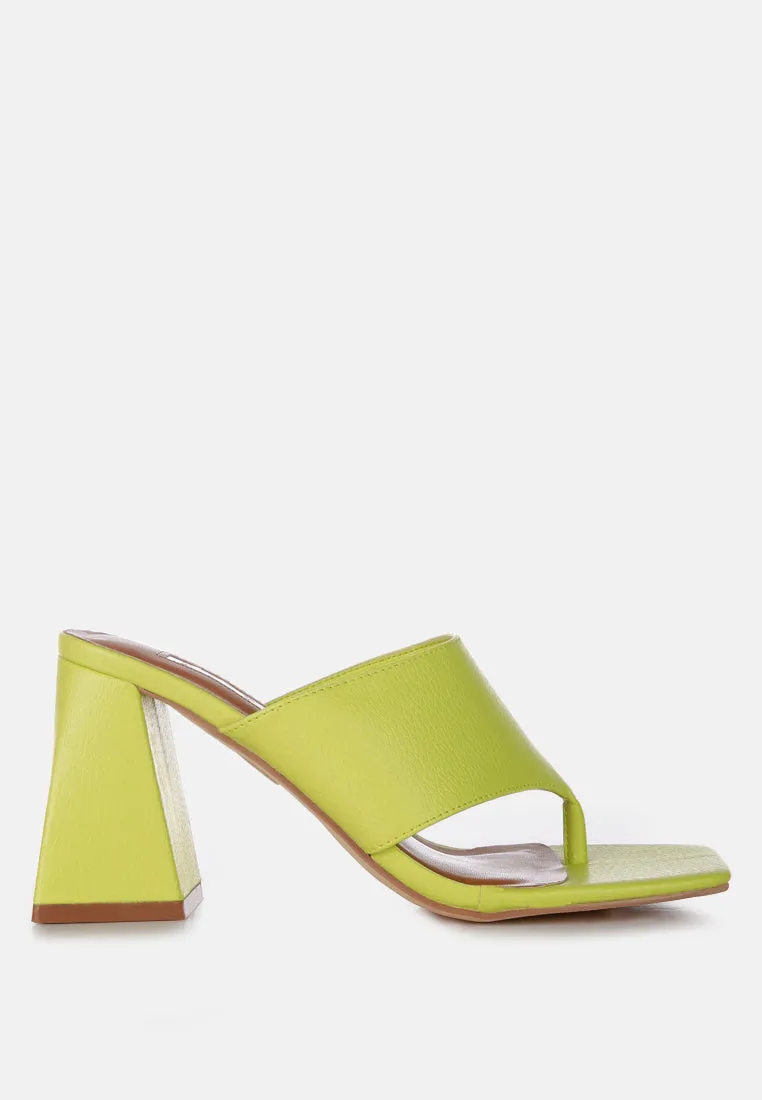 Muse Me Triangular Block Heel Thong Sandals By Ruw