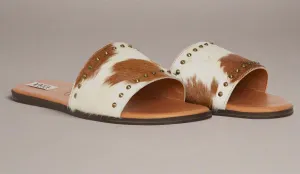 MYRA Hairon Leather Sustainable Flats-Brown