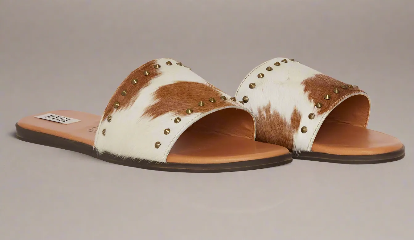 MYRA Hairon Leather Sustainable Flats-Brown