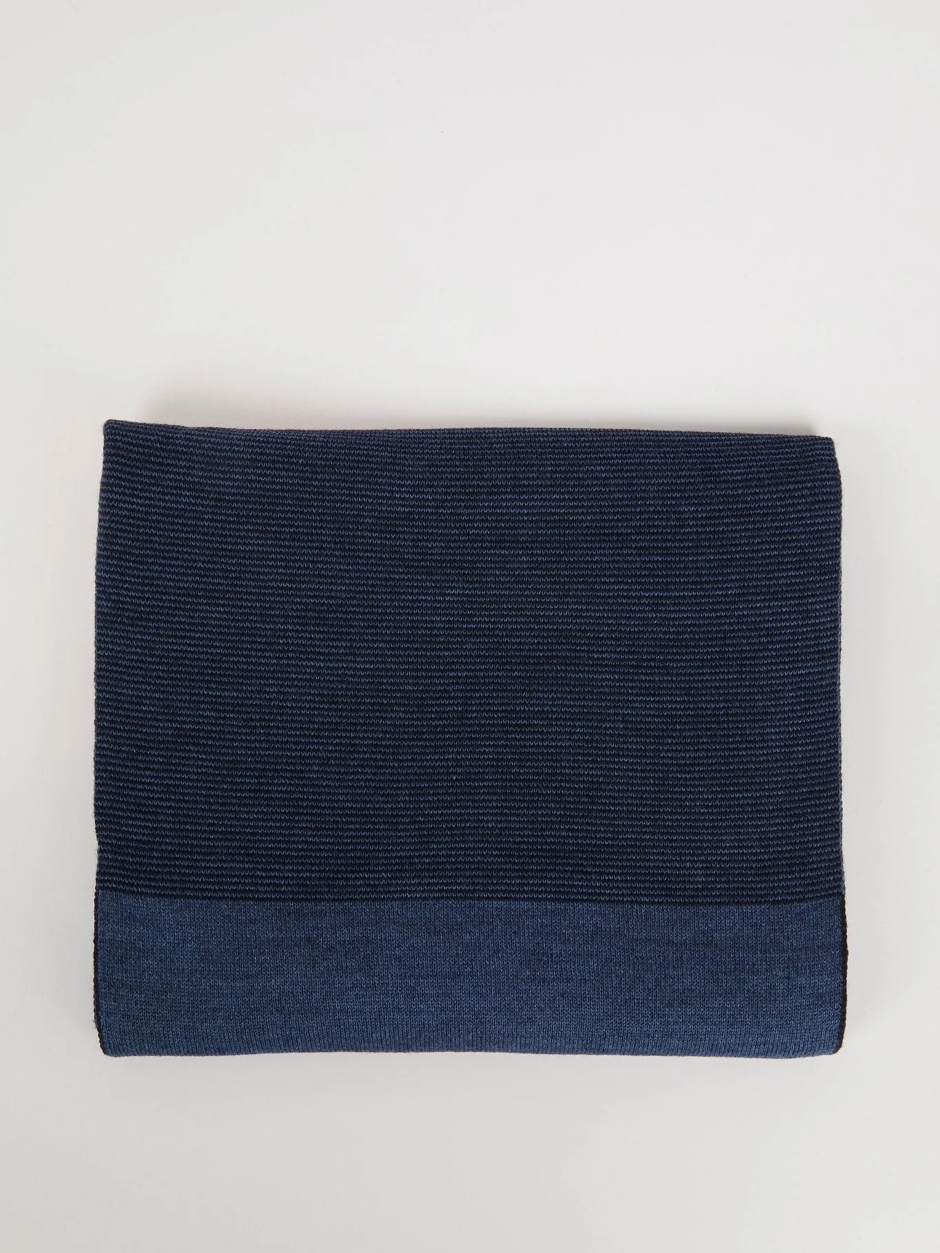 Navy Ribbed Logo Scarf