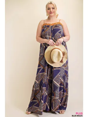 Navy Scarf Jumpsuit