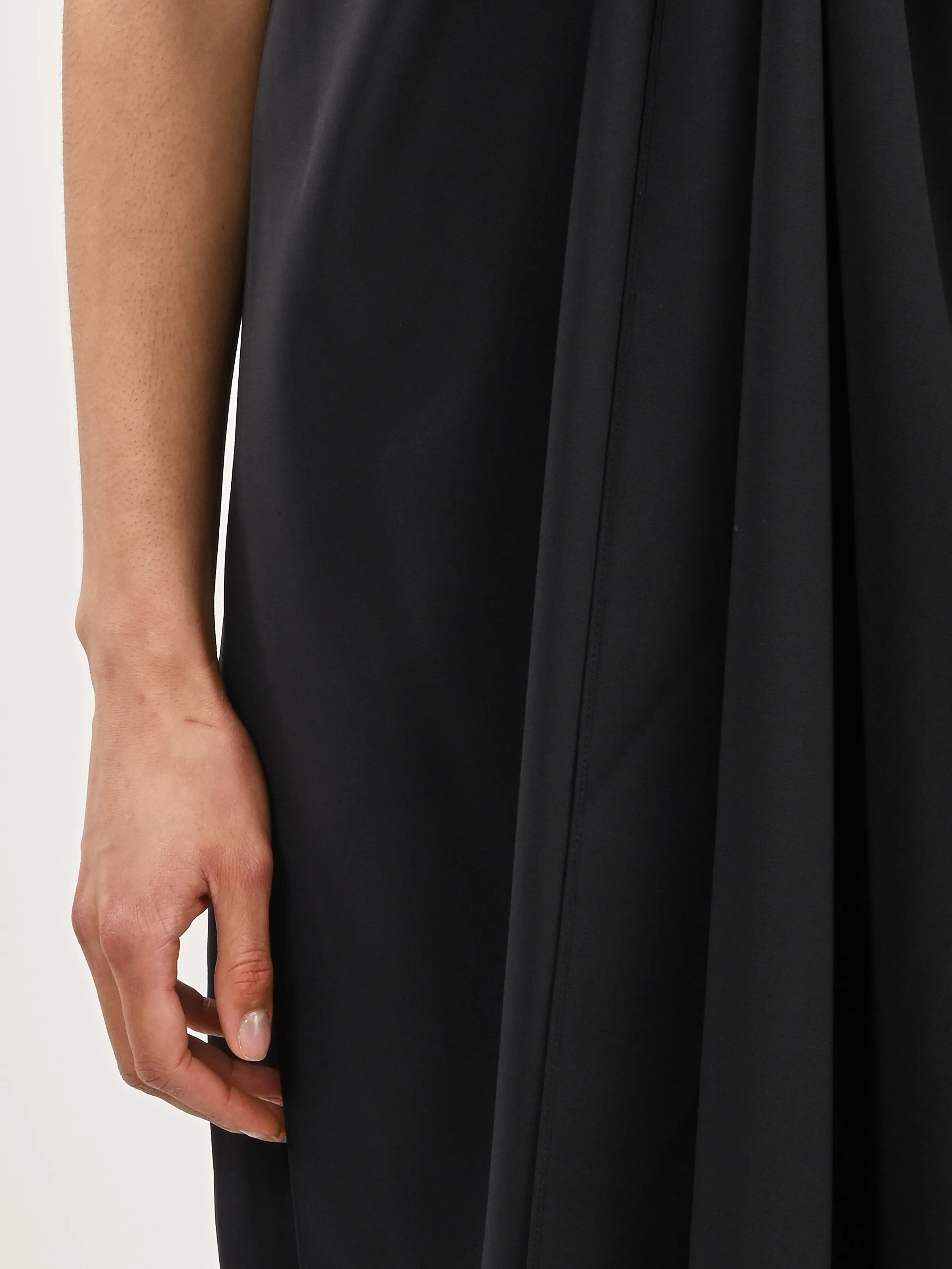 Navy Tropical Wool Tie Front Dress