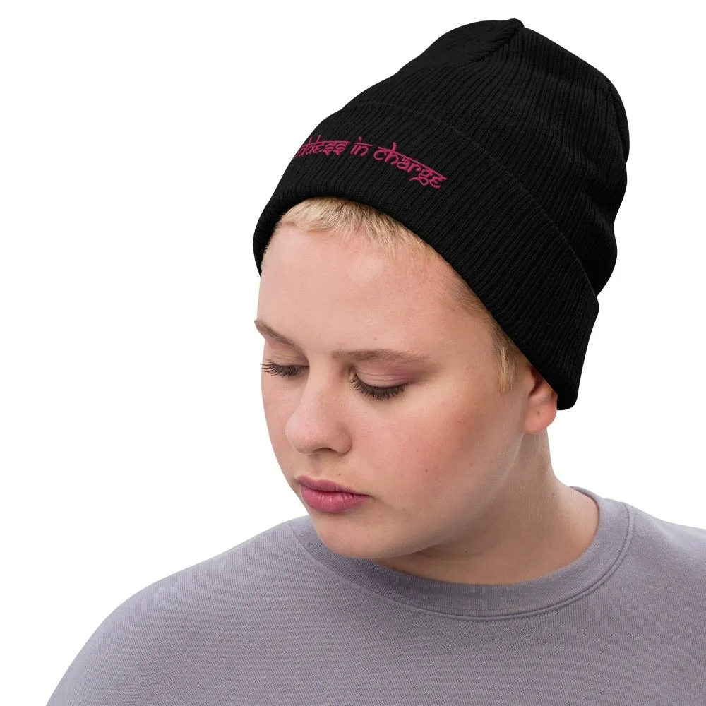 NEW! Goddess in Charge Ribbed Knit Beanie by Goddess Swag
