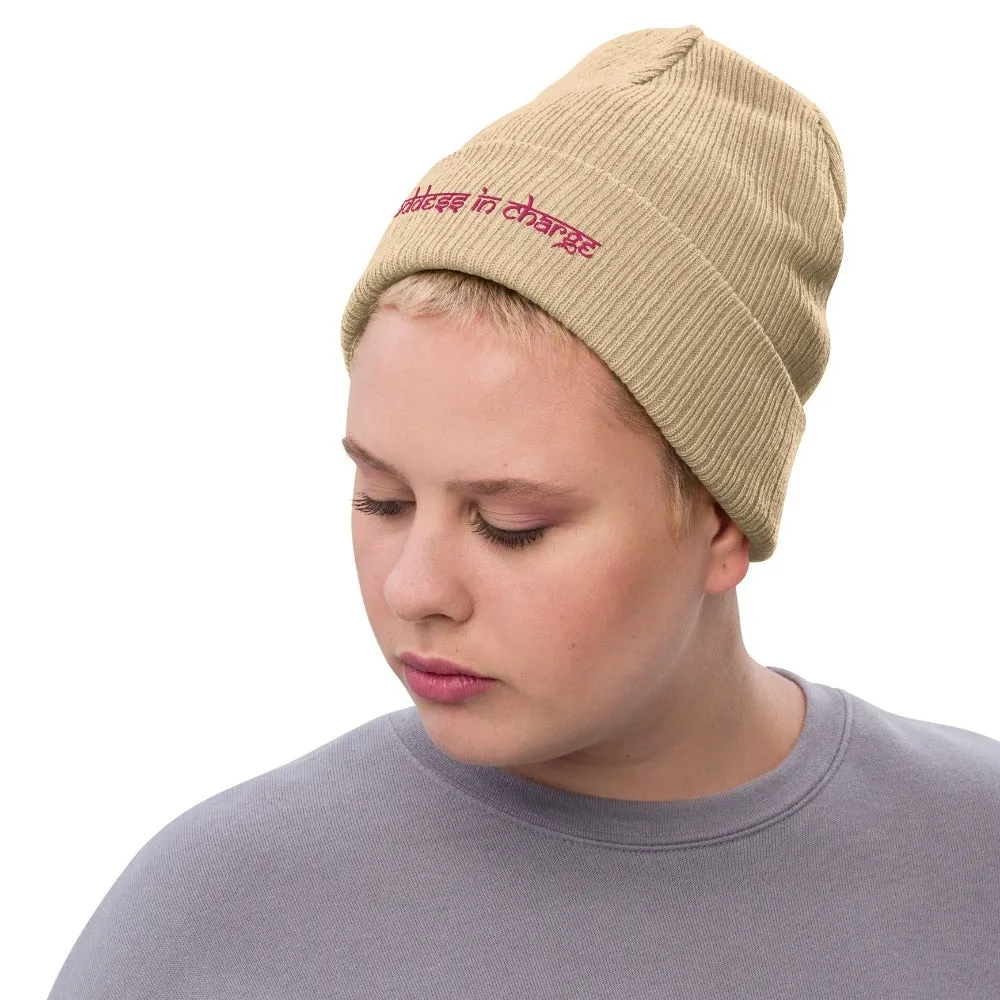 NEW! Goddess in Charge Ribbed Knit Beanie by Goddess Swag